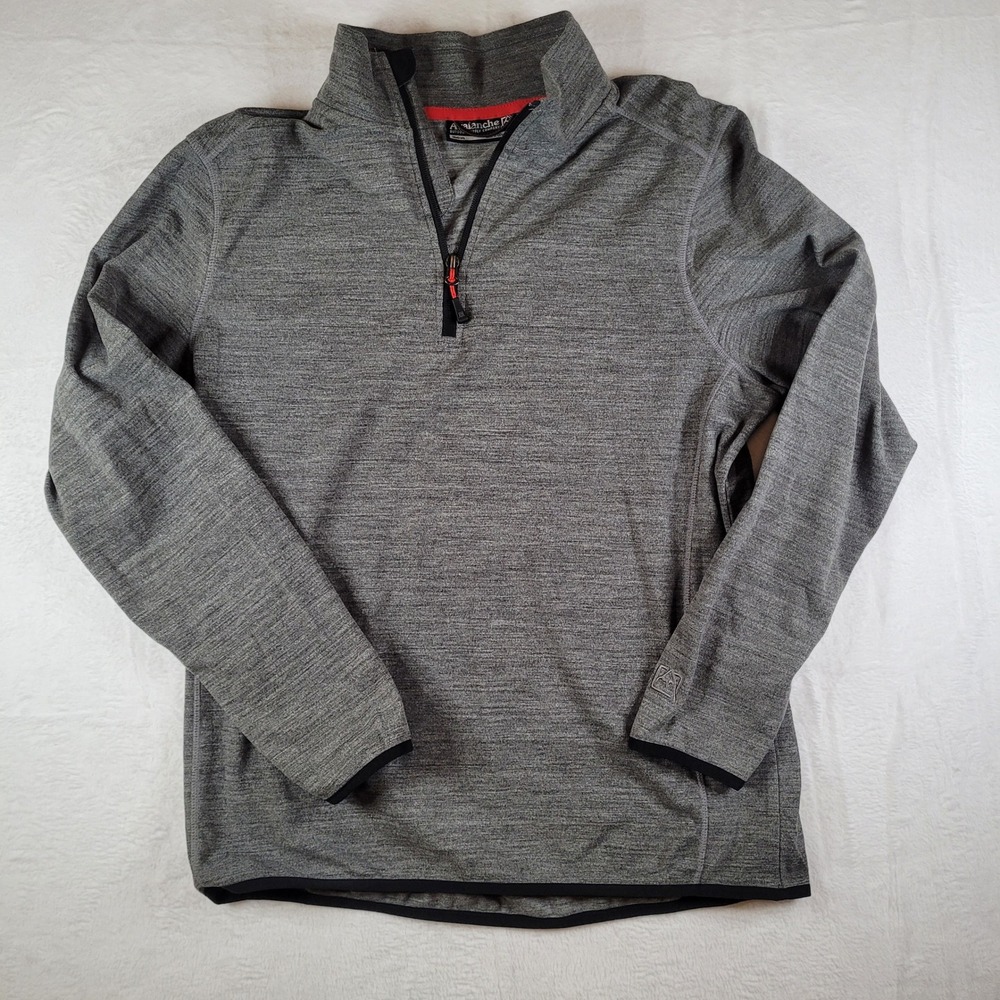 Avalanche Outdoor Supply Co Mens Medium Gray Space Dye Quarter Zip Pullover